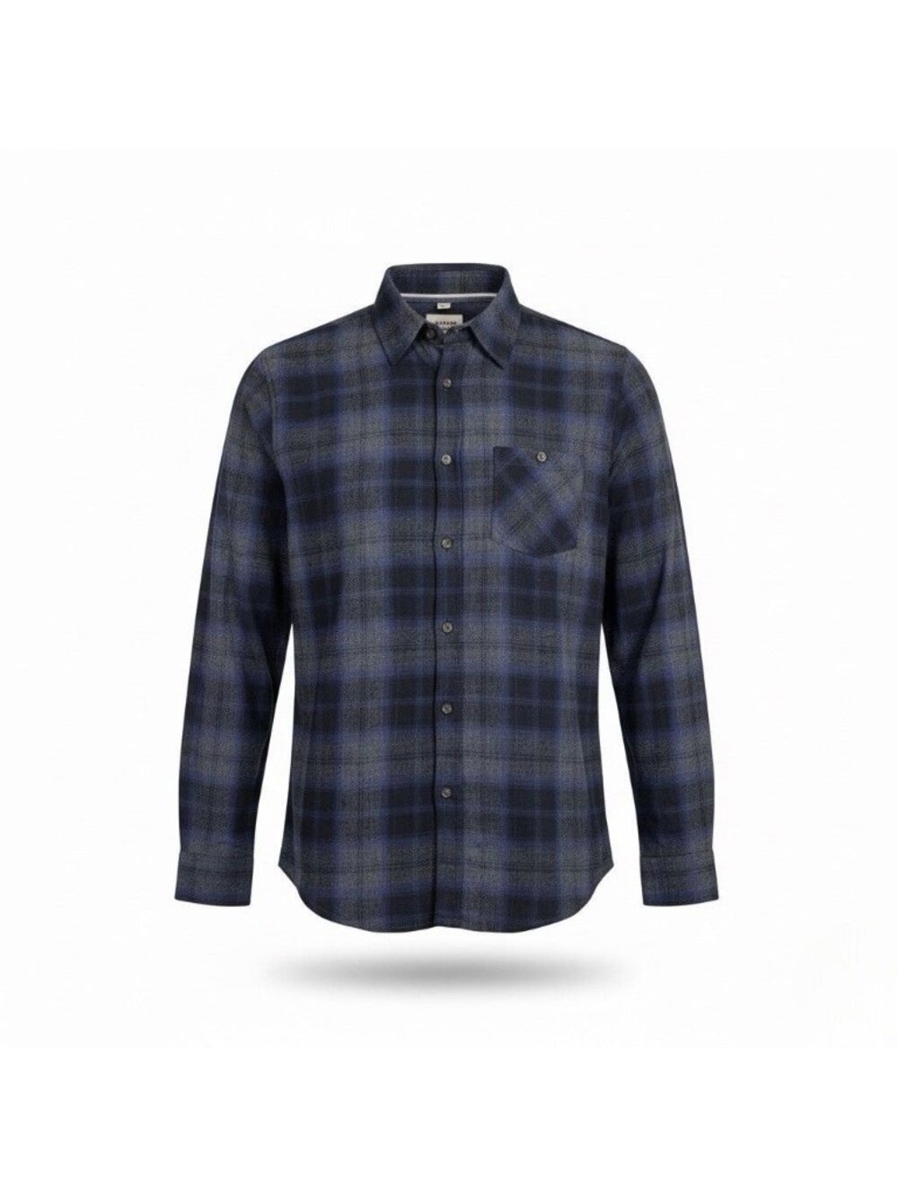 Eight Bells Mens Navy Blue Cotton Plaid Button-Up Long Sleeve Shirt Size L